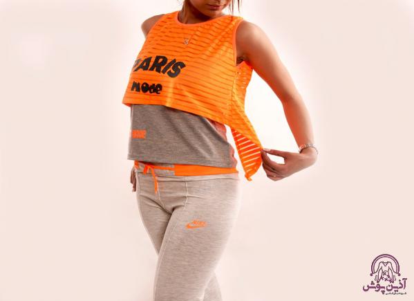 فروشنده تیشرت زنانه دوتکه رنگی