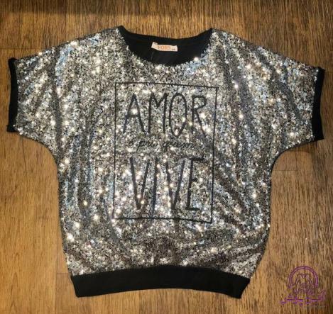 فروشنده تیشرت زنانه پولکی ترک