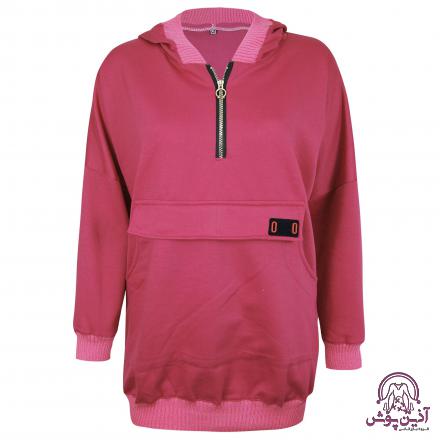 d3bcf24bffd9205d9b46384affdcf627 خرید هودی زنانه دورنگ سرخابی