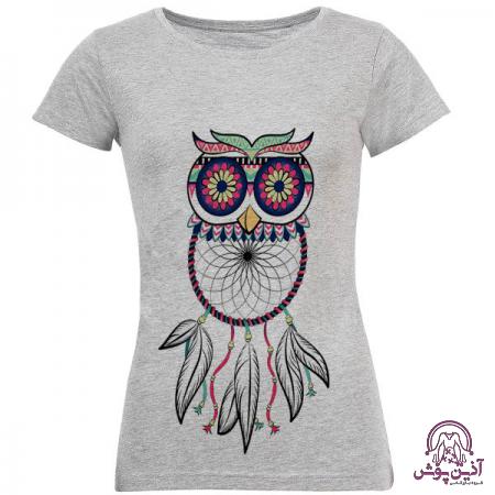 قیمت تیشرت پنبه ای زنانه طرح جغد