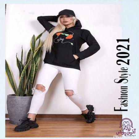 رنگ بندی متنوع هودی زنانه