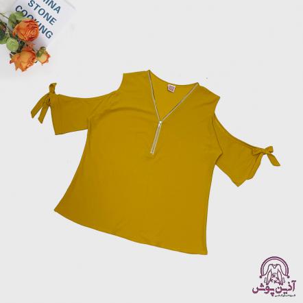 قیمت مناسب تیشرت زنانه زیپ دار نخی